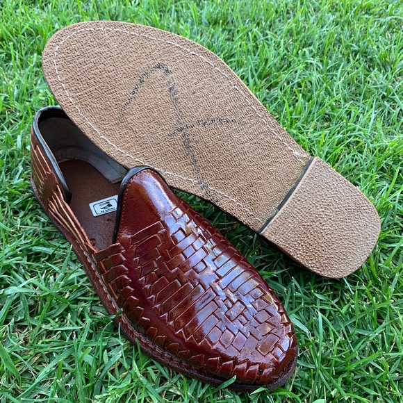 Men’s Mexican Moccasin Huarache sandal Color Vino - Picture 6 of 6